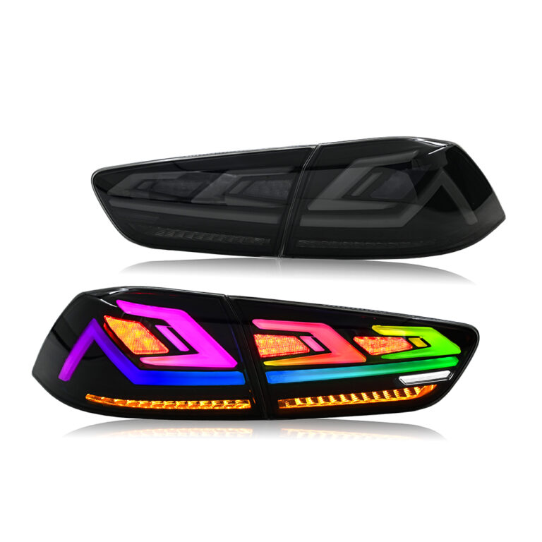 B126-RGB LED Tail Lights for Mitsubishi Lancer 2008–2018 (Smoke Style) - Main View