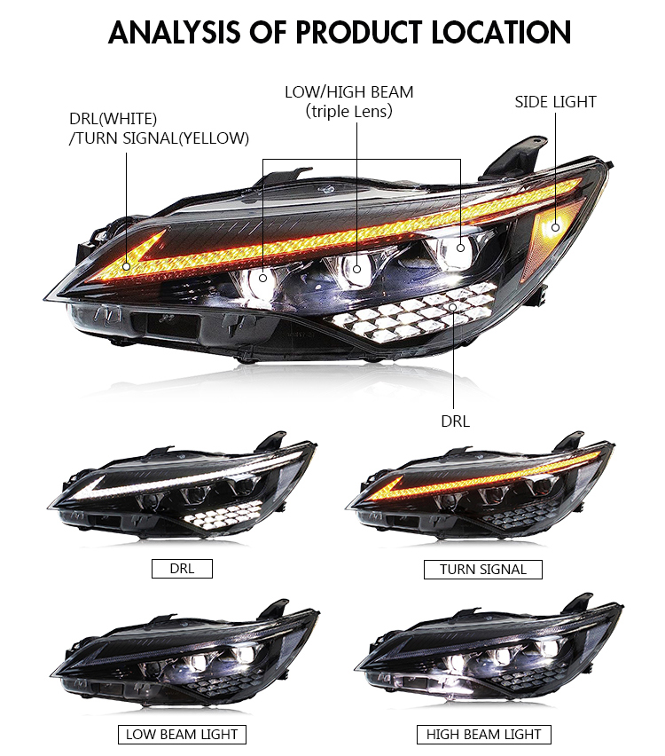 Toyota Camry Headlights CMR-A193 For Toyota Camry (2015–2017) Head Lamp 17 Camry Headlights