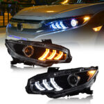 Faros delanteros Honda Civic SY-A110Y para Honda Civic (2016–2020) Lámpara de cabeza - Miniatura de la galería de productos 5