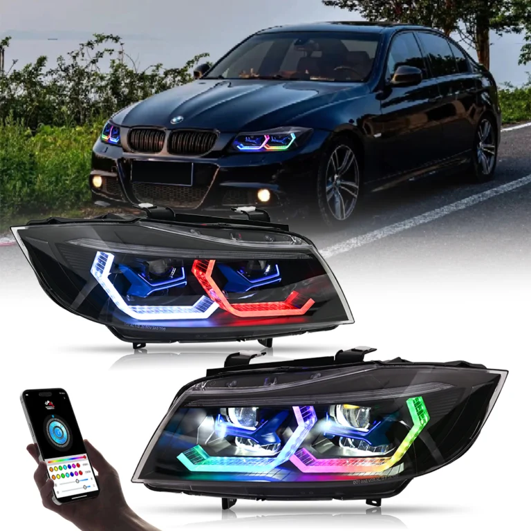 A204-B-RGB LED Headlights for BMW 3 Series E90 E91 (2005–2012) - Detail View