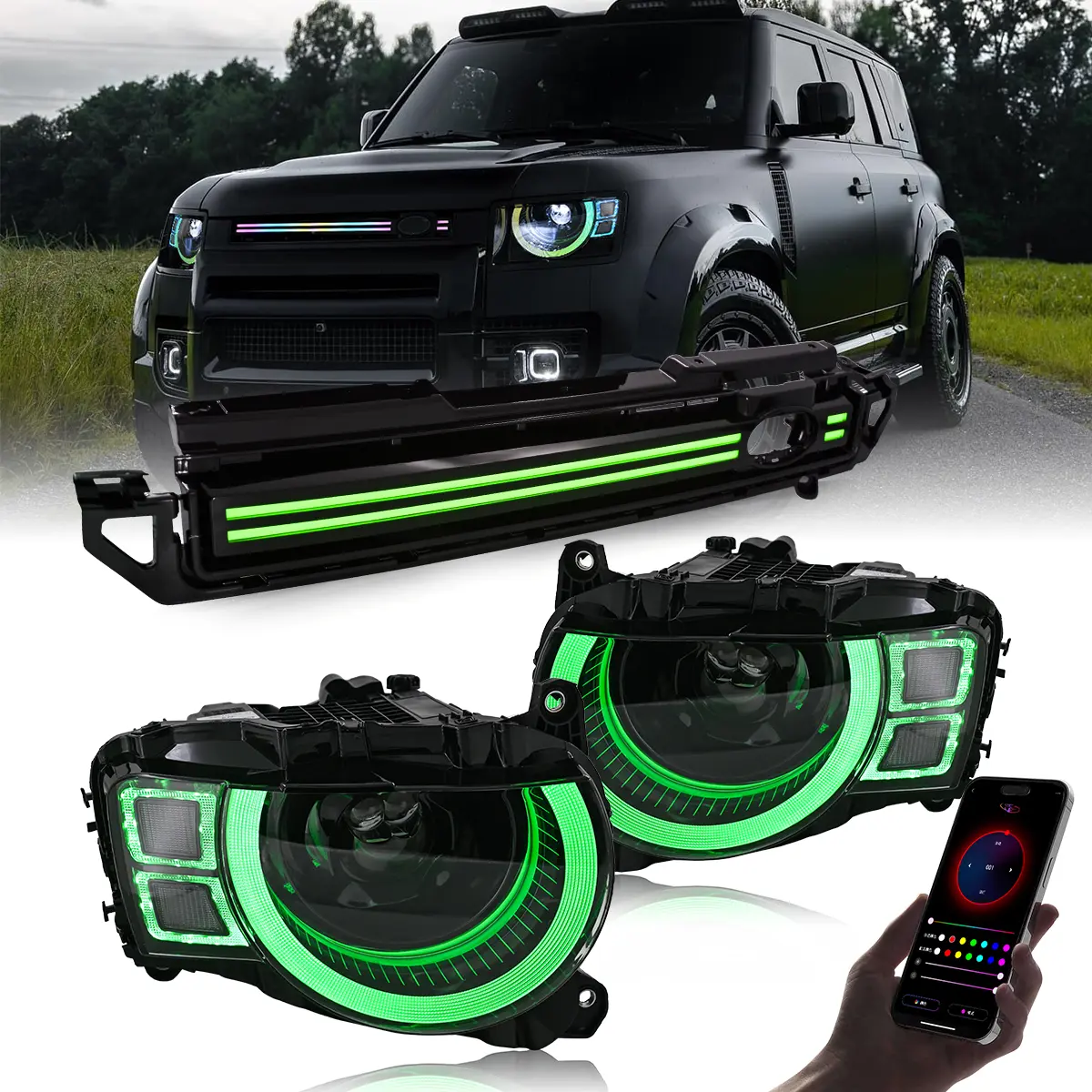 LHWS-A533-RGB-ZT RGB Headlight For Land Rover Defender 2020–2025