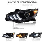Faros delanteros Honda Civic SY-A110Y para Honda Civic (2016–2020) Lámpara de cabeza - Miniatura de la galería de productos 6