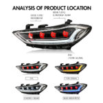 Fari anteriori completamente a LED A185-E per Hyundai 2016–2020 - Miniatura della galleria del prodotto 5