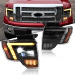 ABC F150-A509 LED Projector Headlights with Amber DRL Turn for Ford F-150 2009–2014 - Thumbnail ng Product Gallery 7