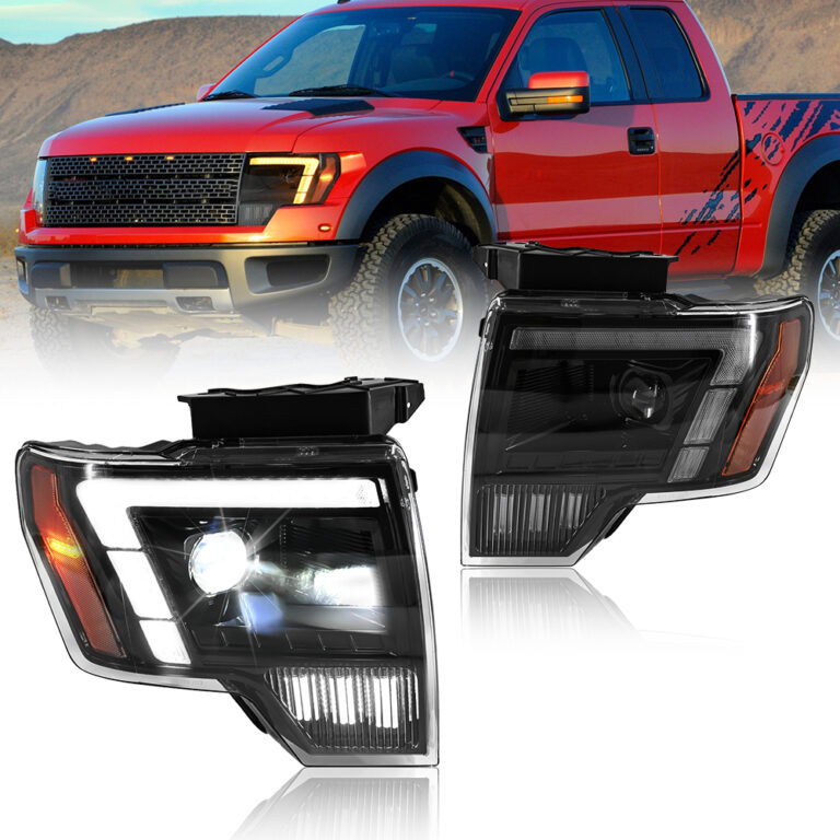 ABC F150-A509 LED-Projektorscheinwerfer mit bernsteinfarbenem Tagfahrlicht für Ford F-150 2009–2014 - Detailansicht
