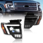 ABC F150-A509 LED Projector Headlights with Amber DRL Turn for Ford F-150 2009–2014 - Thumbnail ng Product Gallery 3