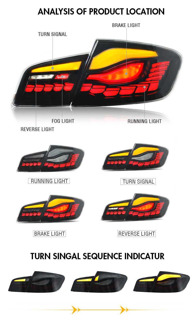 BMW 5 Series Tail Lights BM-B132C For BMW 5-Series F10 F18 (2011–2017) Tail Lamp 16 Tail Light