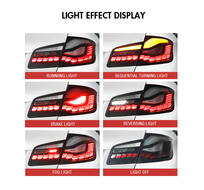 BMW 5 Series Tail Lights BM-B132C For BMW 5-Series F10 F18 (2011–2017) Tail Lamp 18 Tail Light