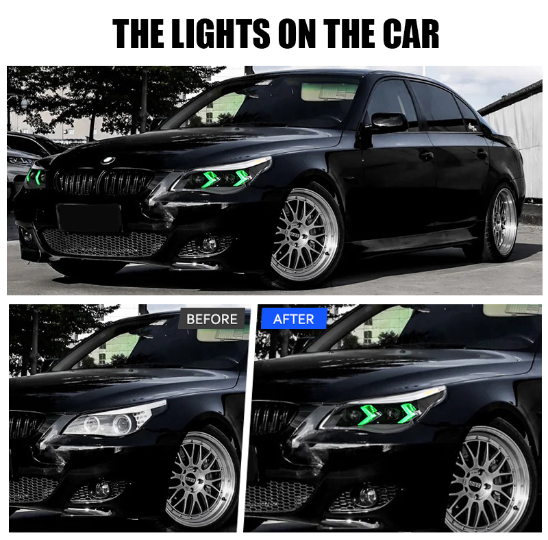 BMW 5-Series RGB Headlight A209-A-RGB For BMW 5-Series E60 E61 (2005–2007) / (2008–2010) Headlamp 22 RGB Headlight