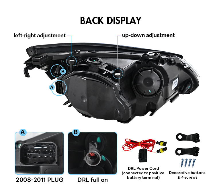 BMW 5-Series Headlight A209-B For BMW 5-Series E60 E61 (2005–2007) / (2008–2010) Headlamp 19 Headlight
