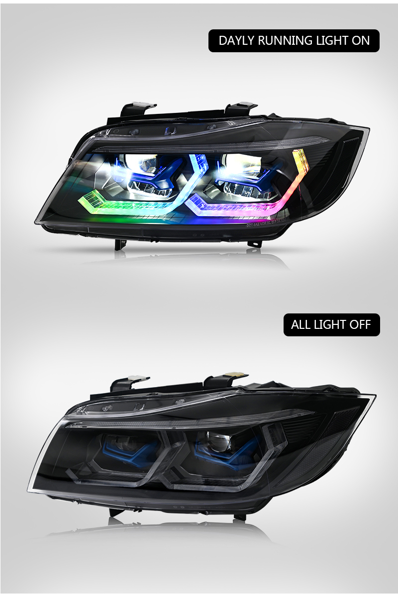BMW 3-Series RGB Headlight E90-A204-A-RGB / E90-A204-A-H For BMW 3-Series E90 E91 (05–12) Head Lamp 28 RGB Headlight
