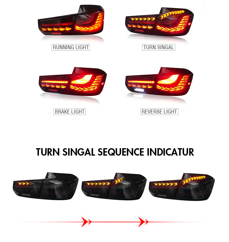 BMW 3-Series Tail Lights BM-B121B / BM-B121B-B For BMW 3-Series (2013–2017) / (2018–2019) Tail Lamp 17 Tail Light