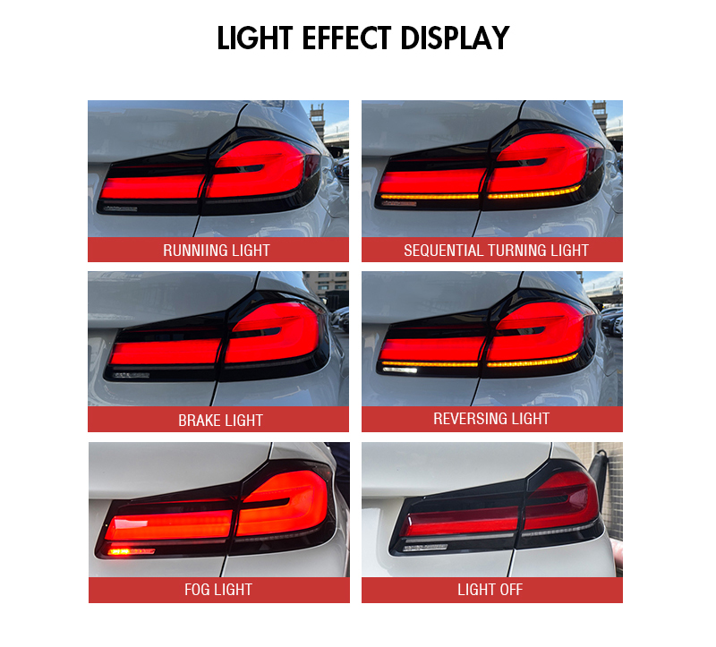 BMW 5 Series Tail Light BM-B132G For BMW 5-Series G30 G38 (2018–2022) Tail Lamp 16 Tail Light