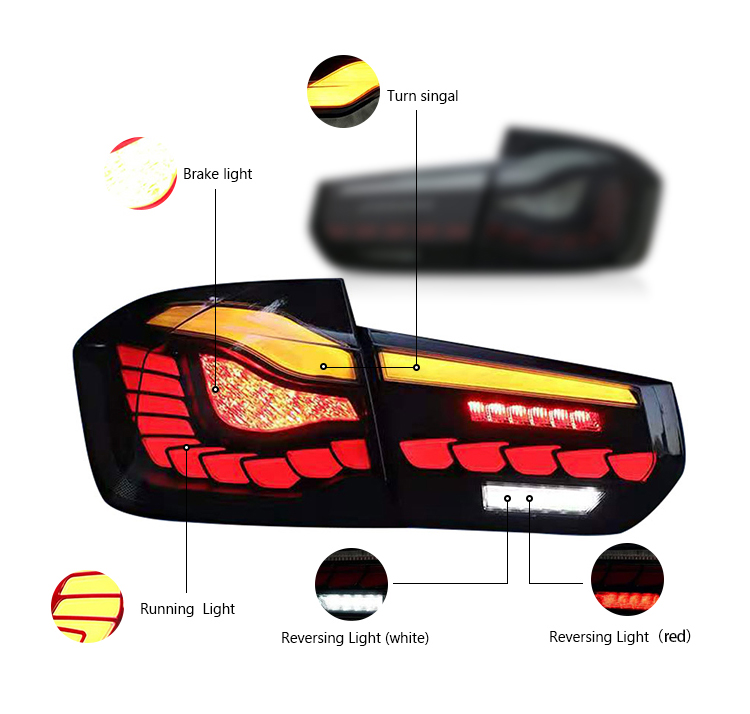 BM-B121 LED Tail Lights for BMW 3 Series 2013–2018 18 LED Tail Light