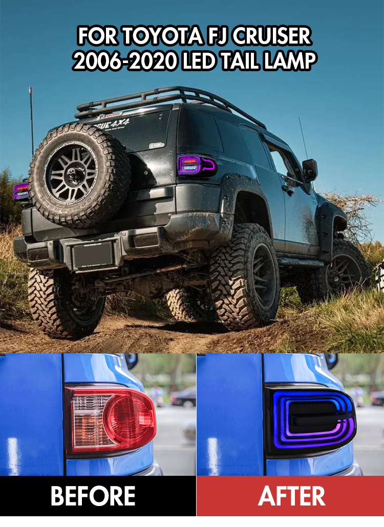 Toyota FJ Cruiser Tail Lights TT-FJ-B128B / TT-FJ-B128B-RGB For Toyota FJ Cruiser Tail Lamp 19 FJ Cruiser Tail Lights