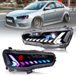 A145-RGB LED Headlights for Mitsubishi Lancer EVO X 2008–UP - Product Gallery Thumbnail 4