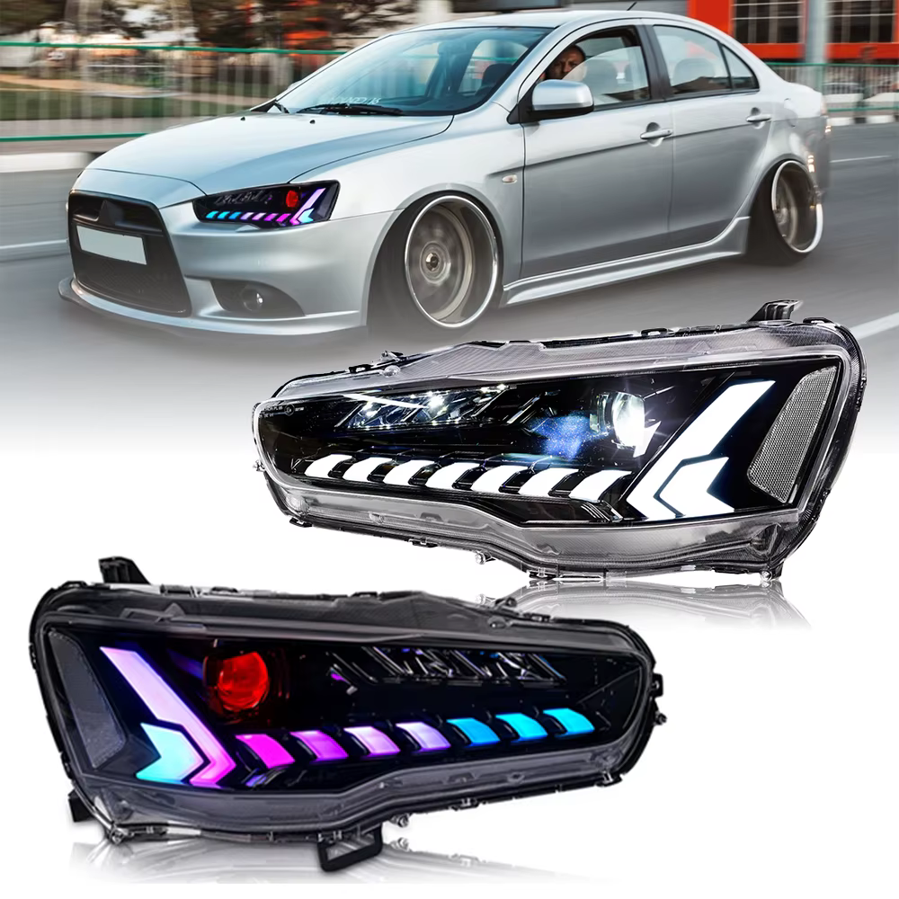 A145-RGB LED Headlights for Mitsubishi Lancer EVO X 2008–UP 15 H502df3db8c634ab8bff80fd5db90295bX