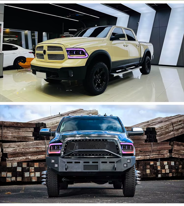 LED Headlights with RGB Running Lights for Dodge RAM 1500 / 2500 (2009–2018) 27 Headlights