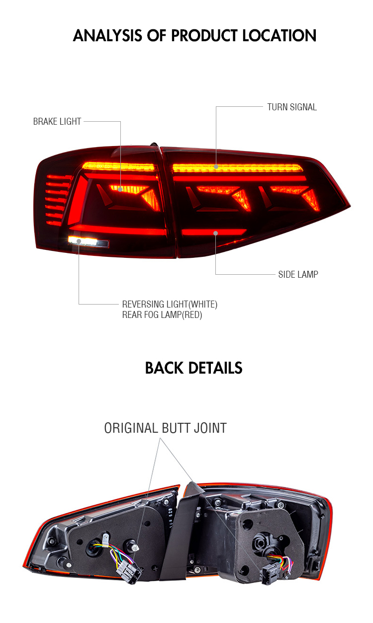 ST-B130 LED Tail Light for Volkswagen Jetta 2015–2018 13 LED Tail Light