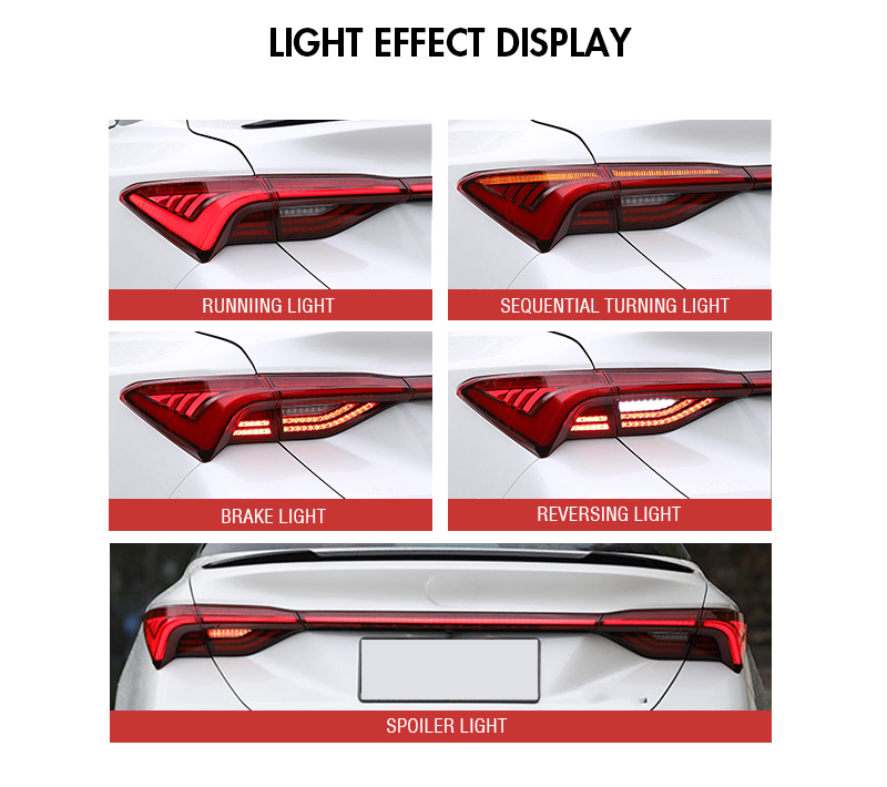 YZL-B103B LED Tail Lights for Toyota Avalon 2019–2021 18 LED Tail Light