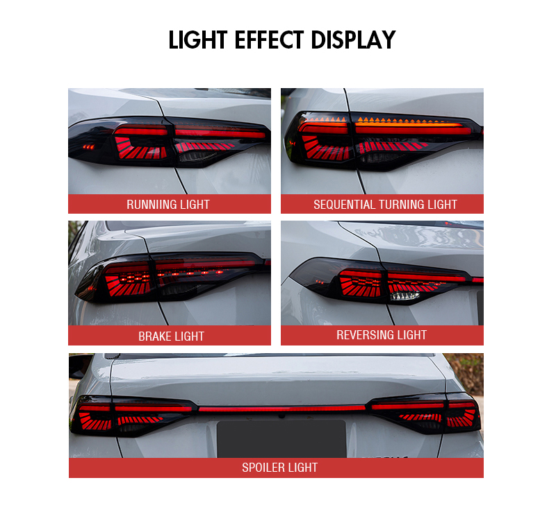 TT-LL-B105C Sequential LED Tail Lights for Toyota Corolla 2020–2023 15 LED Tail Light