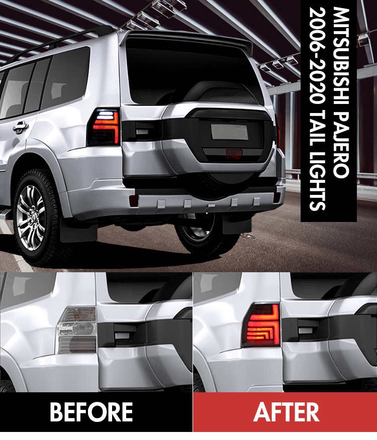 B124 LED Tail Lights for Mitsubishi Pajero 2006–2020 23 LED Tail Light