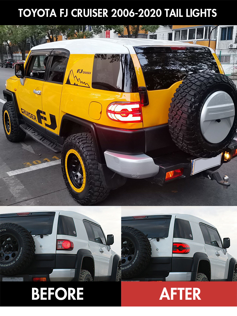 Toyota FJ Cruiser Tail Lights FJ-B128 For Toyota FJ Cruiser (2006–2020) Tail Lamp 17 FJ Cruiser Tail Lights