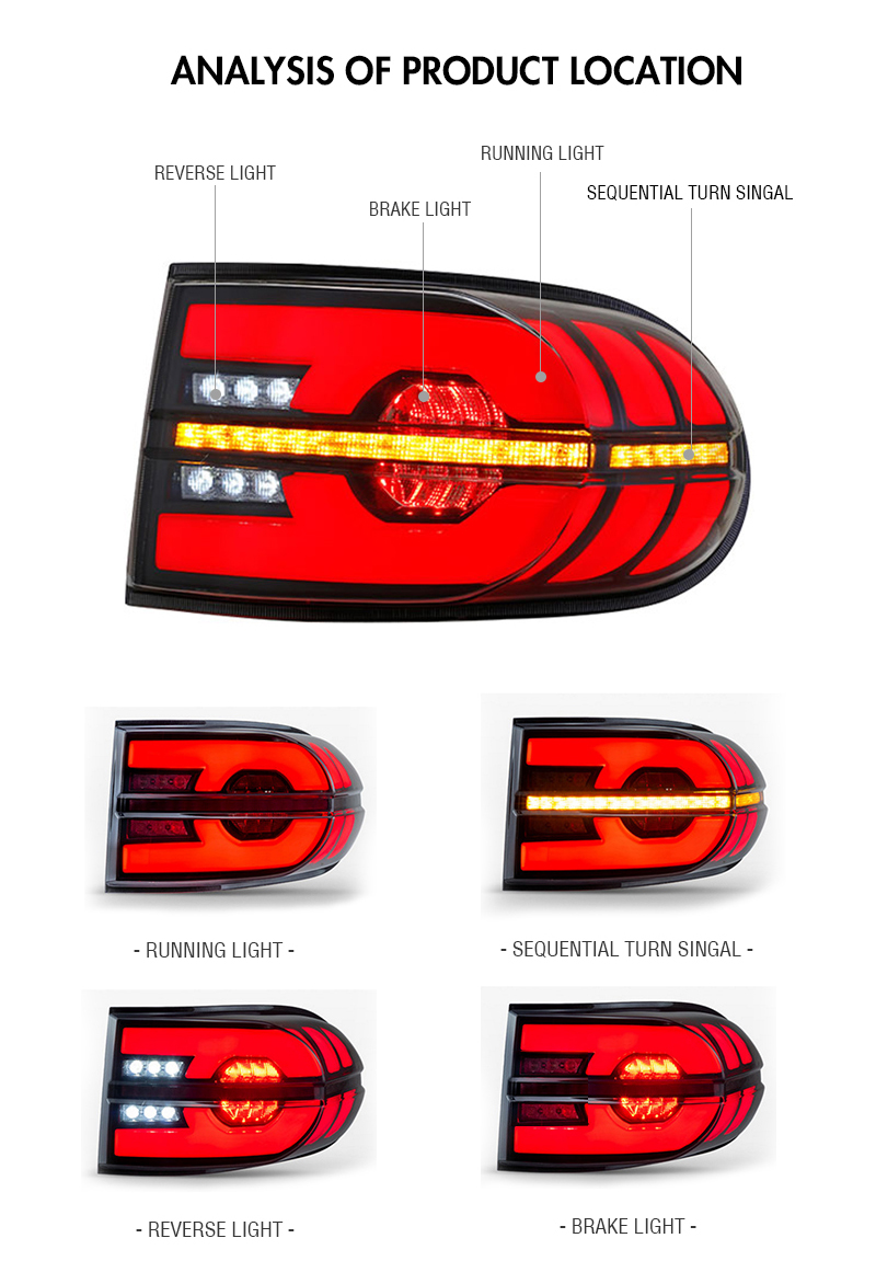 Toyota FJ Cruiser Tail Lights FJ-B128 For Toyota FJ Cruiser (2006–2020) Tail Lamp 18 FJ Cruiser Tail Lights