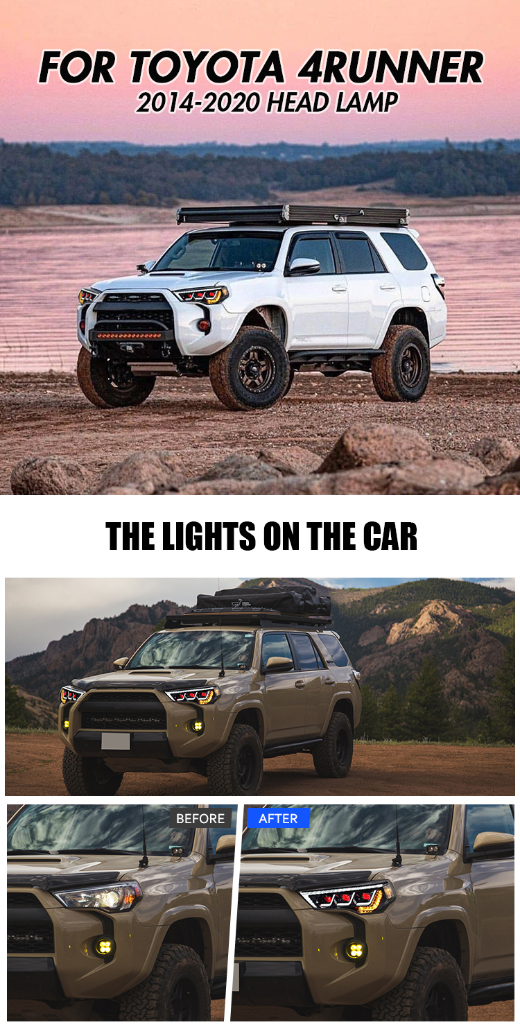 Toyota 4Runner Headlights TT-CB-A163B / TT-CB-A163B-E Devil Eyes (Yellow & White DRL) For Toyota 4Runner (2014–2022) LED Head Lamp 13 4Runner Headlights