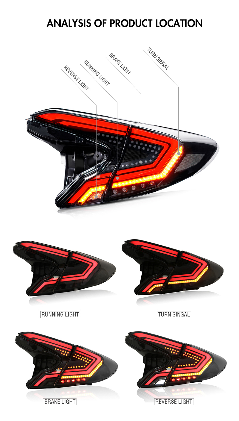 CHR-B102 LED Tail Lights for Toyota C-HR 2018–2020 16 LED Tail Light