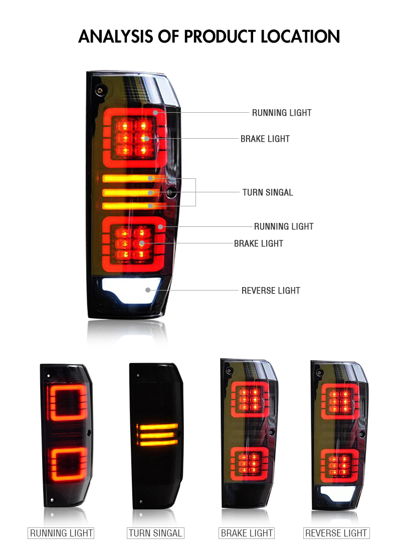 Toyota LC76 Tail Lights LC76-B135 For Toyota LC76 (1984–UP) LED Tail Lamp 14 LC76 Tail Lights
