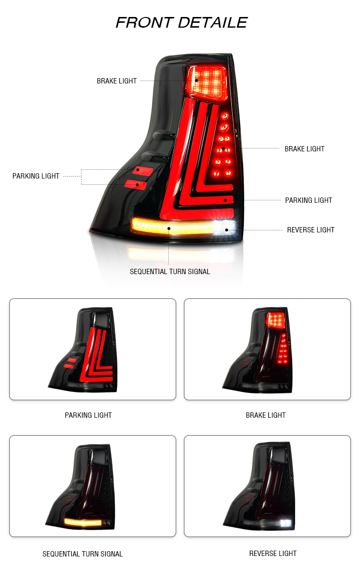 Toyota Prado Tail Lights PLD-B107 For Toyota Prado (2010–2021) Tail Lamp 16 Prado Tail Lights