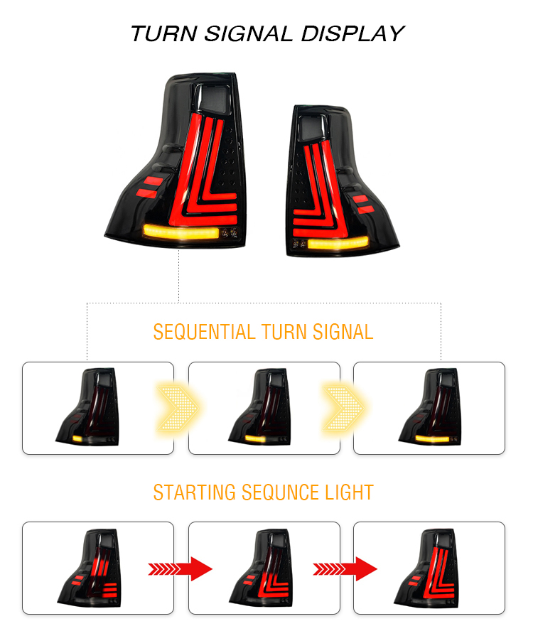 Toyota Prado Tail Lights PLD-B107 For Toyota Prado (2010–2021) Tail Lamp 17 Prado Tail Lights
