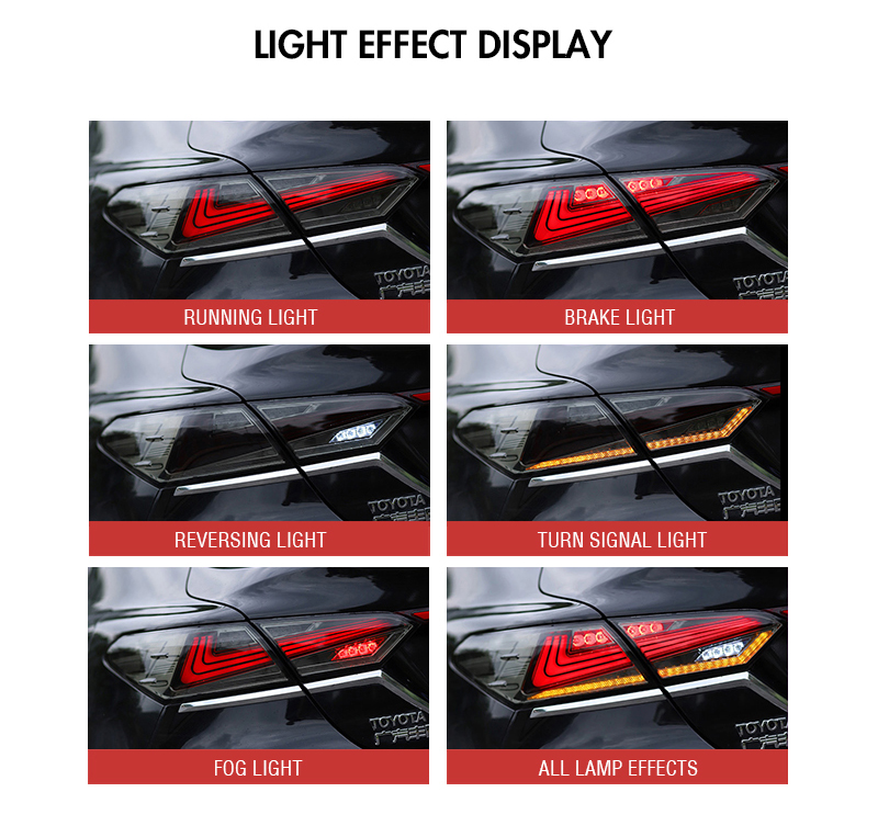CMR-B101 LED Tail Light for Toyota Camry 2018–2023 17 LED Tail Light