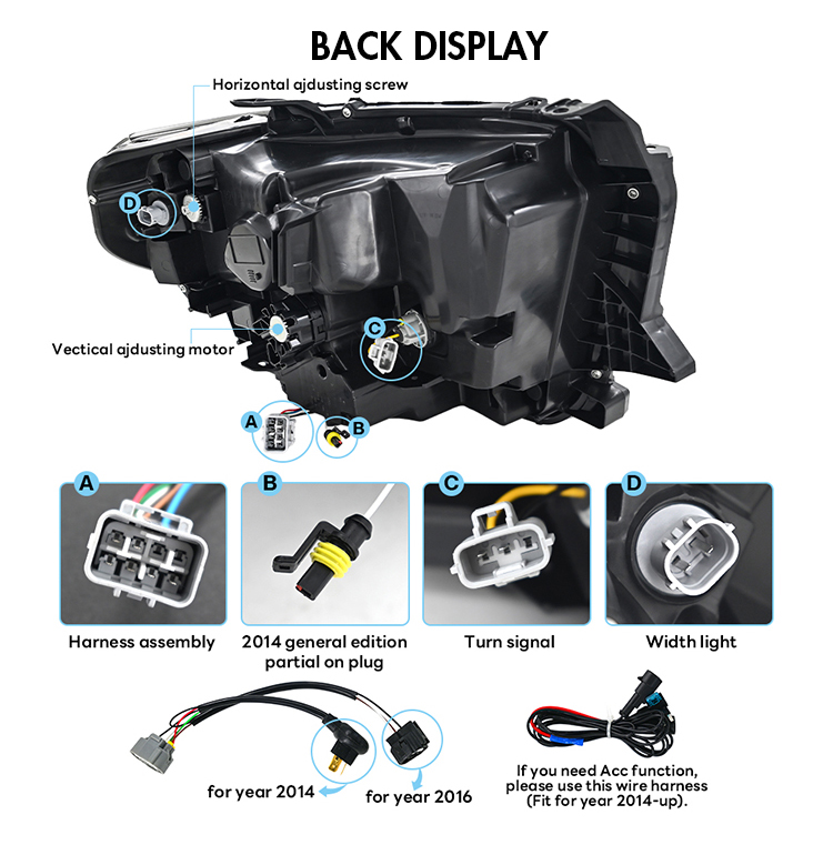 Toyota Tundra Headlights A181-A For Toyota Tundra (2014–2021) Head Lamp 19 Tundra Headlights