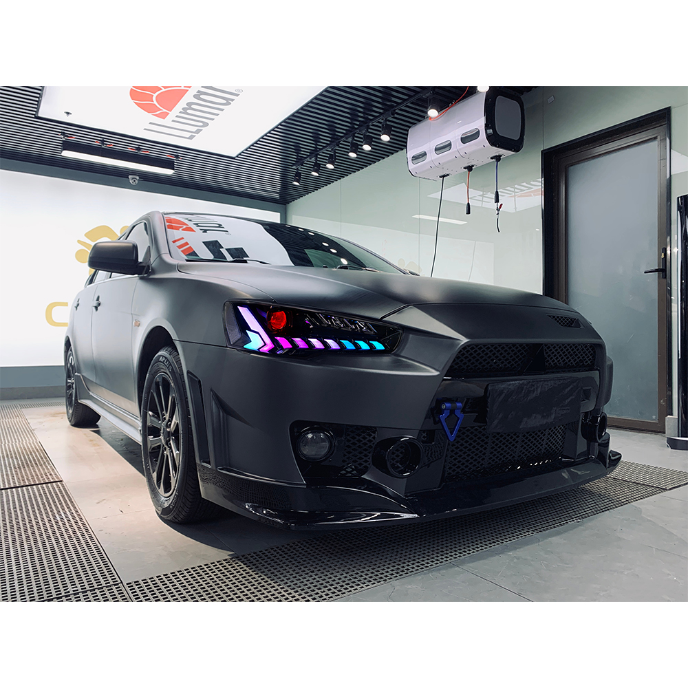 A145-RGB LED Headlights for Mitsubishi Lancer EVO X 2008–UP 17 RGB LED Headlight