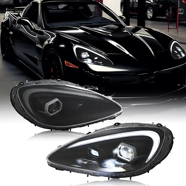 Fari a LED per Chevrolet Corvette C6 2005–2013 (Design in stile Porsche) - Visualizzazione dettagliata