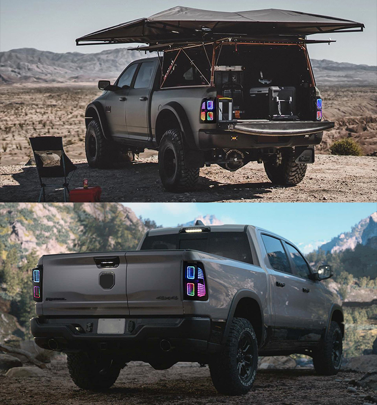 B175-RGB RGB Tail Light for Dodge RAM 1500 & 2500 (2009–2018) 24 RGB LED Tail Light