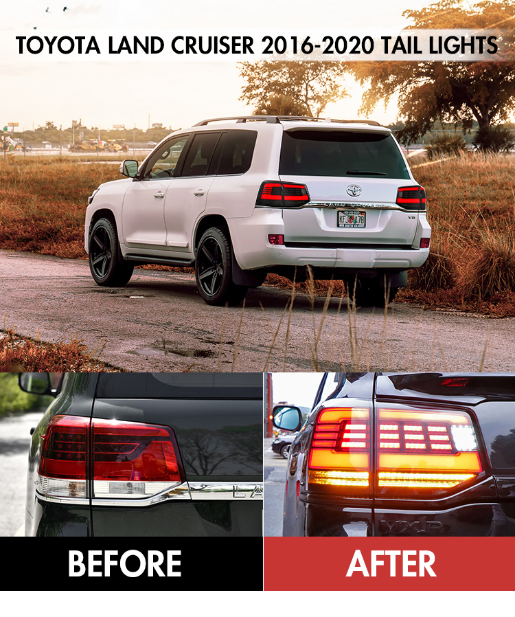 Toyota Land Cruiser Tail Lights LAND-B120B For Toyota Land Cruiser (2016–2020) Tail Lamp 15 Land Cruiser Tail Lights