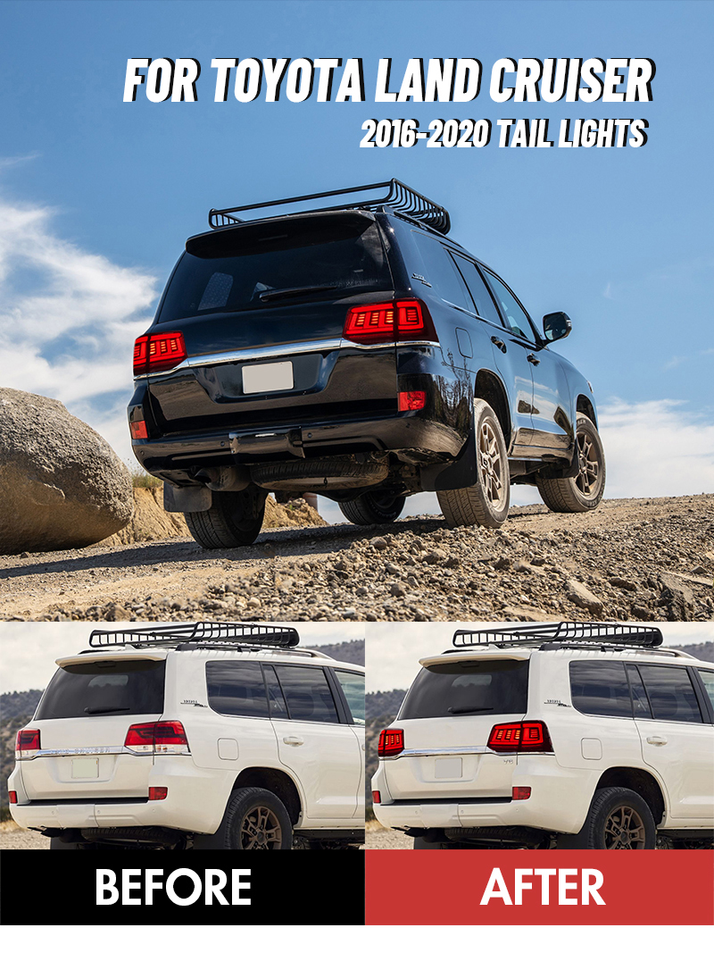 Toyota Land Cruiser Tail Lights LAND-B120 For Toyota Land Cruiser (2016–2020) Tail Lamp 13 Land Cruiser Tail Lights