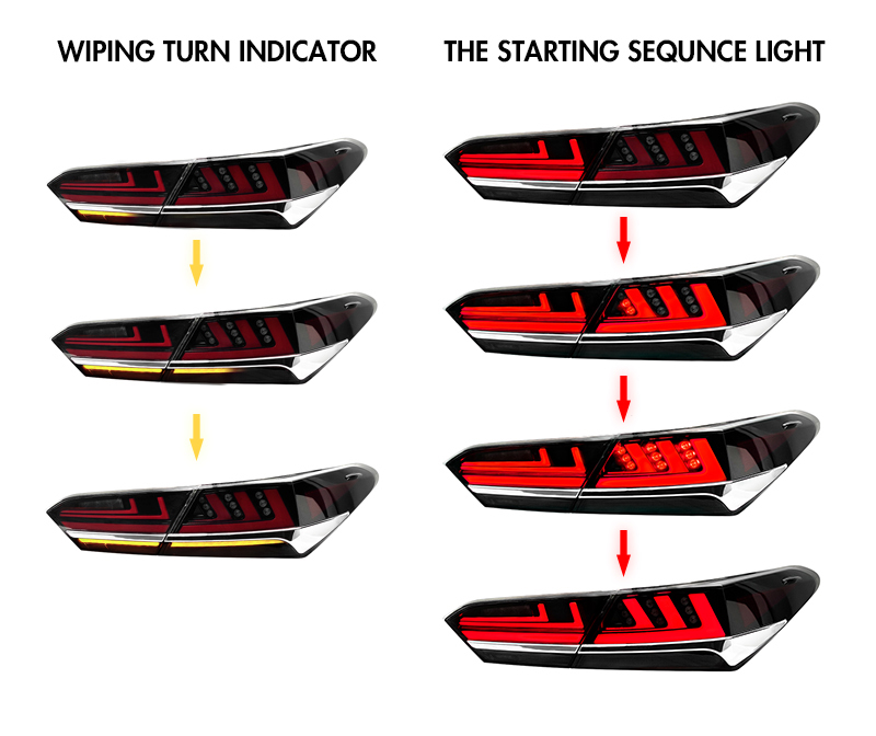 B101B LED Tail Lamp for Toyota Camry 2018–2023 17 LED Tail Lamp