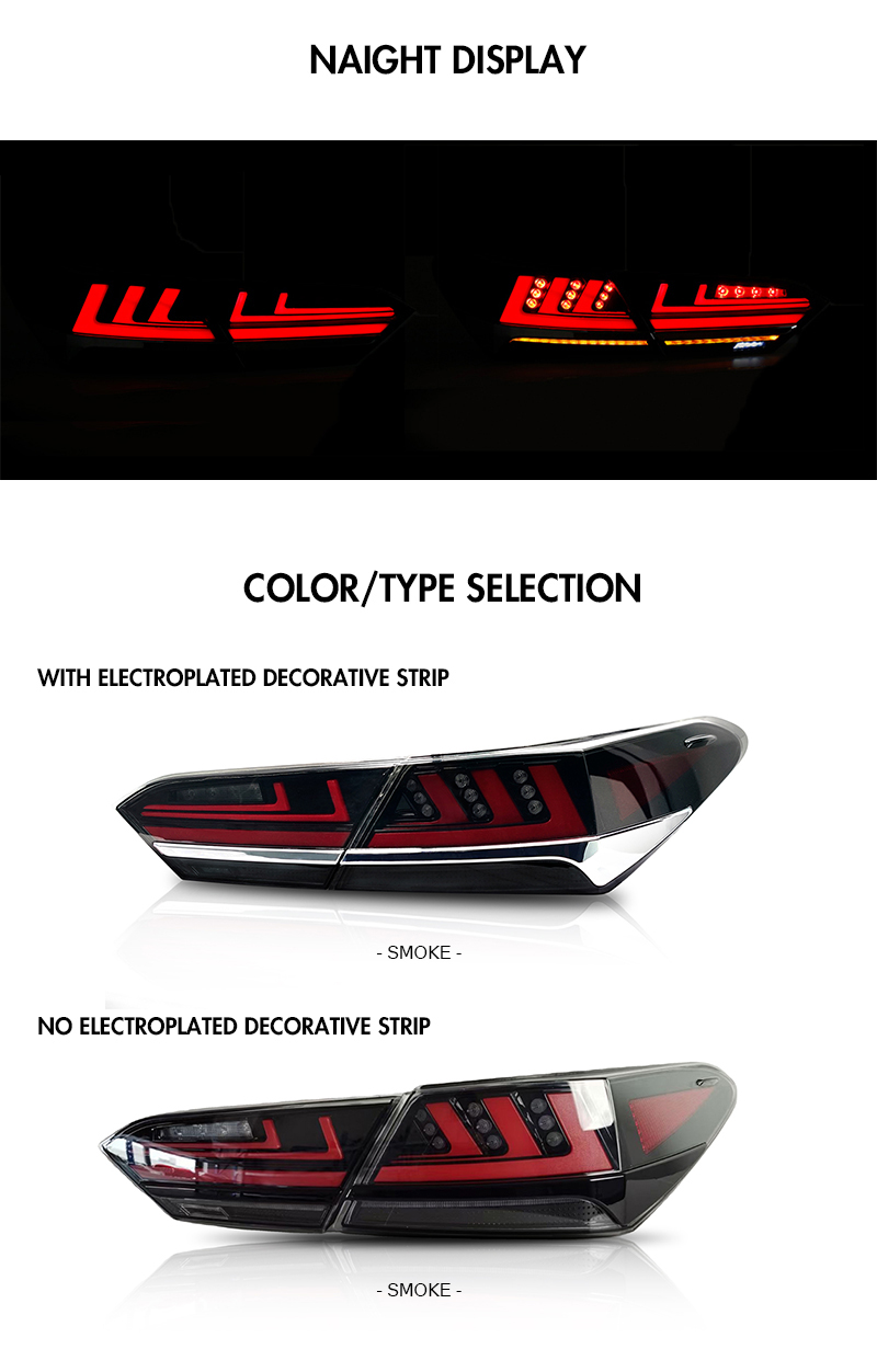 B101B LED Tail Lamp for Toyota Camry 2018–2023 19 LED Tail Lamp