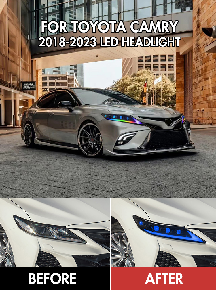 A146C-RGB LED Headlights for Toyota Camry 2018–2023 17 RGB LED Headlight