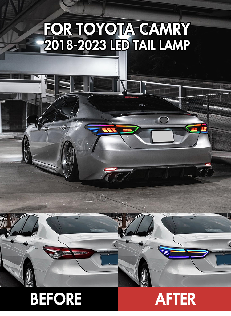 B101T-RGB LED Tail Light for Toyota Camry 2018–2023 15 RGB LED Tail Light