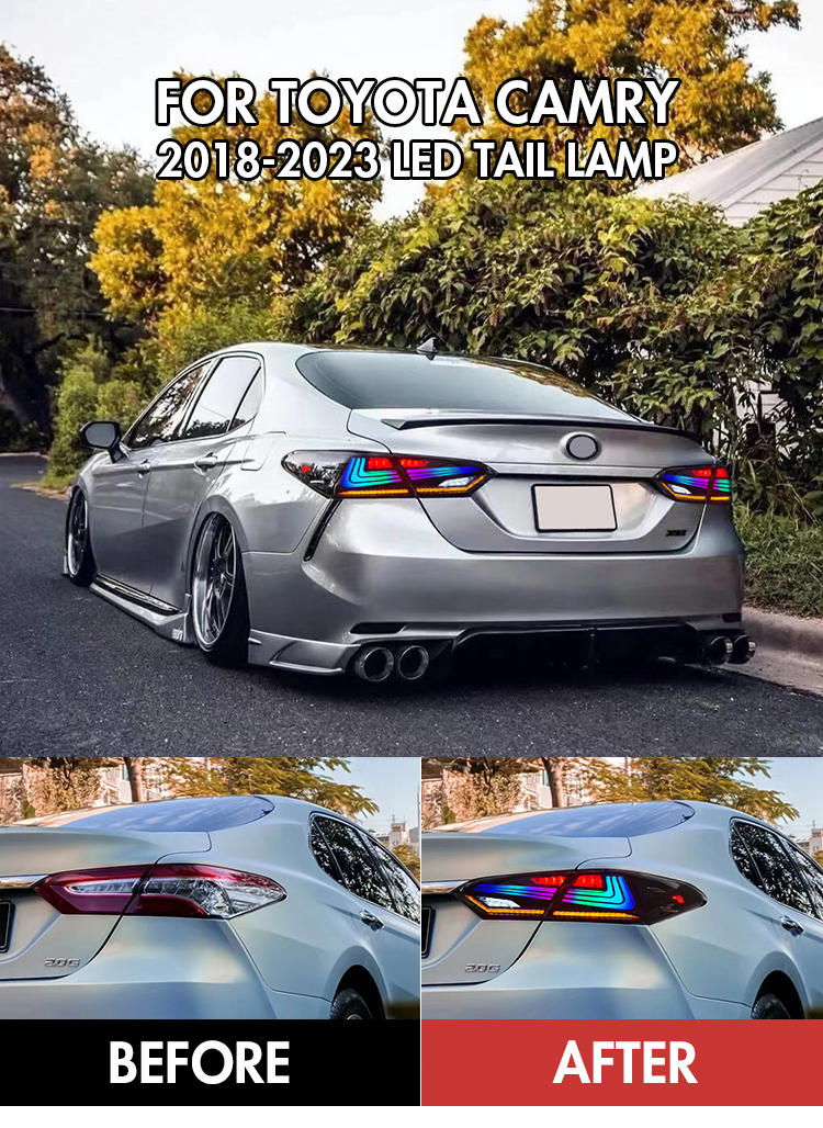 B101-RGB LED Tail Light for Toyota Camry 2018–2023 19 RGB LED Tail Light