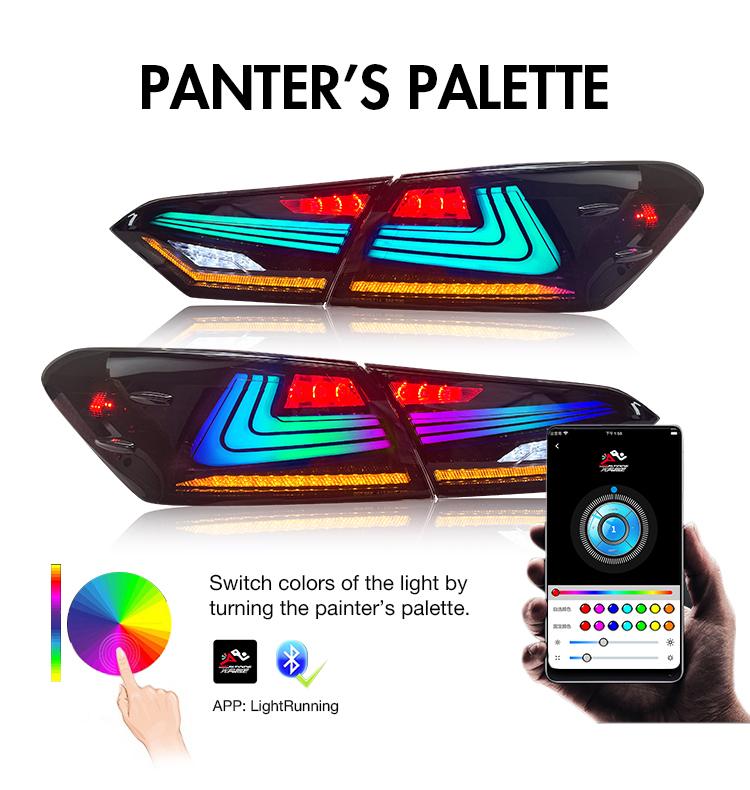 B101-RGB LED Tail Light for Toyota Camry 2018–2023 20 RGB LED Tail Light