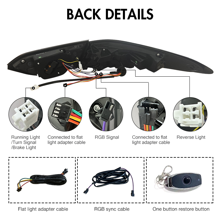 B101-RGB LED Tail Light for Toyota Camry 2018–2023 24 RGB LED Tail Light