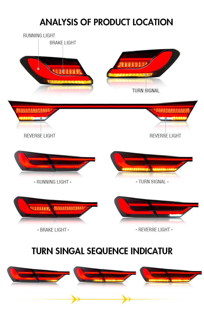 Toyota Camry Tail Lights CMR-B101H For Toyota Camry (2018–2023) Tail Lamp 16 Camry Tail Lights