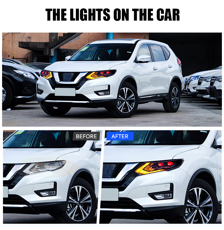 QJ-A153 LED Headlights for Nissan X-Trail 2017–2021 16 LED Headlight