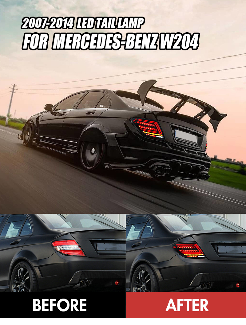 BC-B156 Tail Lights For BENZ W204 C180 C200 C260 C300 07-14 TAIL lamp 15 LED Tail Light